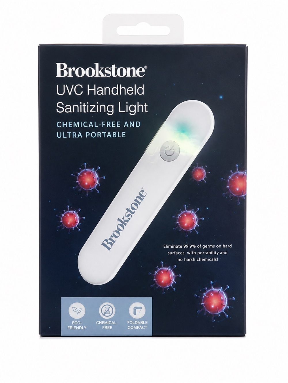 Brookstone White UVC Handheld Sanitizing Light - Portable Germ Eliminator
